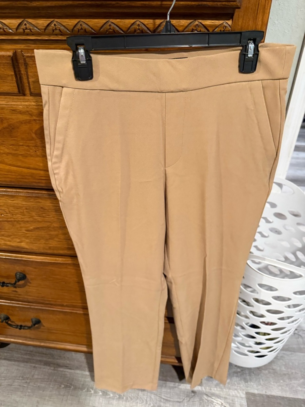 Counterparts Straight-Leg Pull-On Trousers in Tan